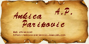 Ankica Paripović vizit kartica